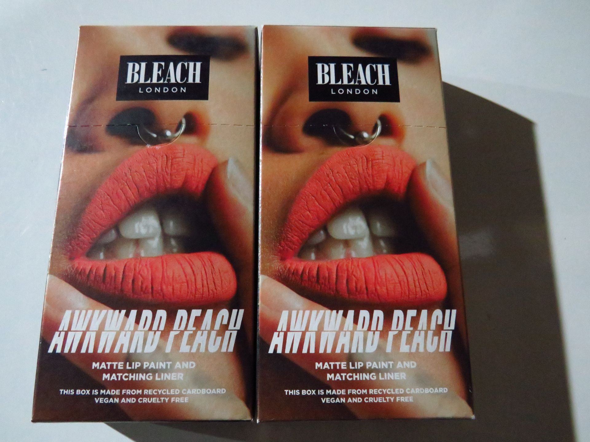 2x Bleach London - Awkward Peach Matte Lip Paint & Matching Liner - New & Boxed.