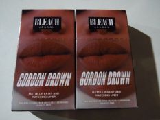 2x Bleach London - Gordon Brown Matte Lip Paint & Matching Liner - New & Boxed.