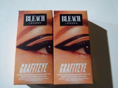 2x Bleach London - Grafiteye Graphic Felt Tip Liner & Clumpy Mascara Set - New & Boxed.