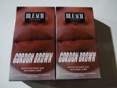 2x Bleach London - Gordon Brown Matte Lip Paint & Matching Liner - New & Boxed.