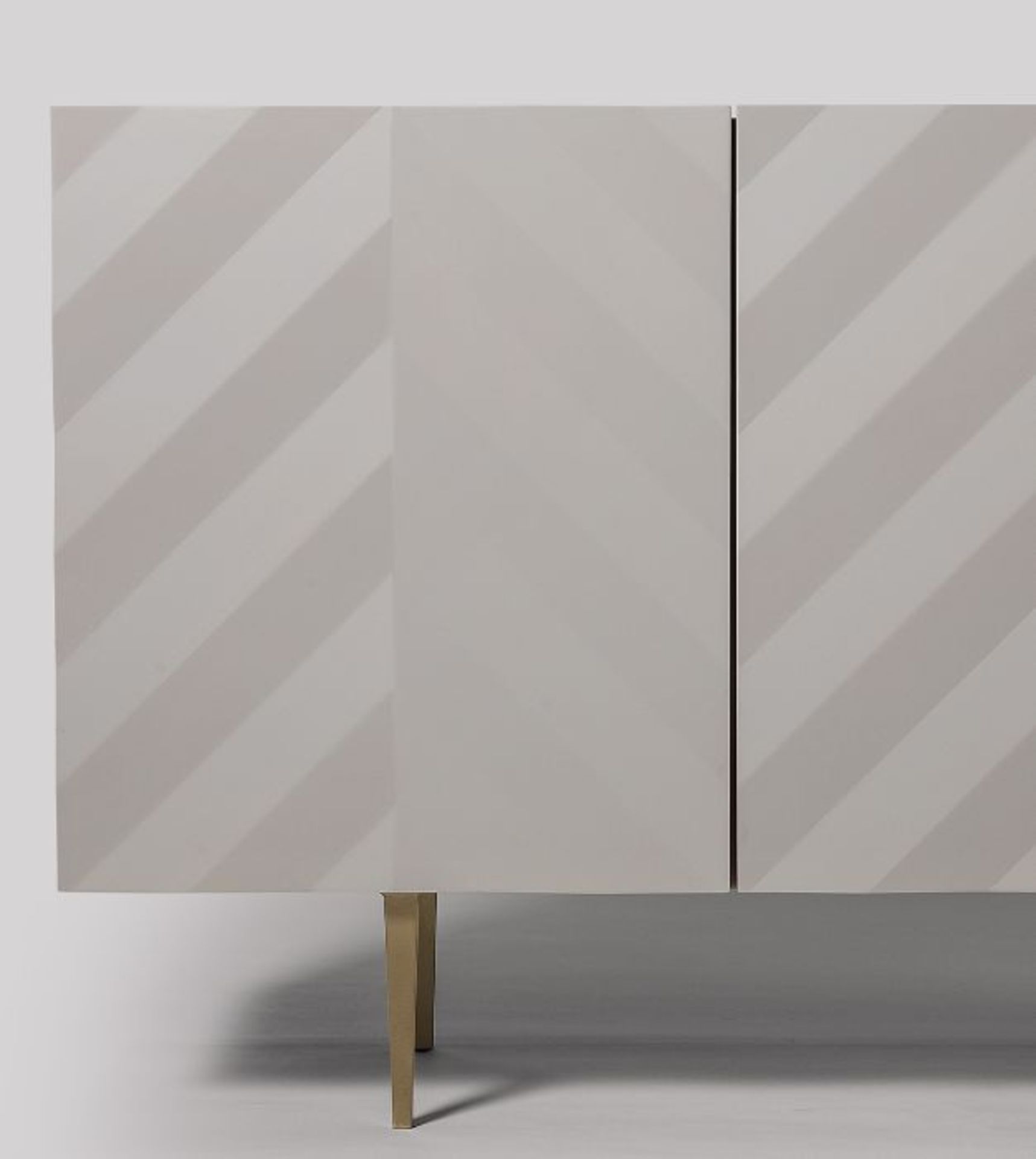 Swoon Chez Sideboard in Light Grey Parquetry and Brass RRP £649 - Image 3 of 7