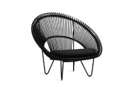 Heals Roy Cocoon Chair Black Seat Donau Anthracite RRP £937.00