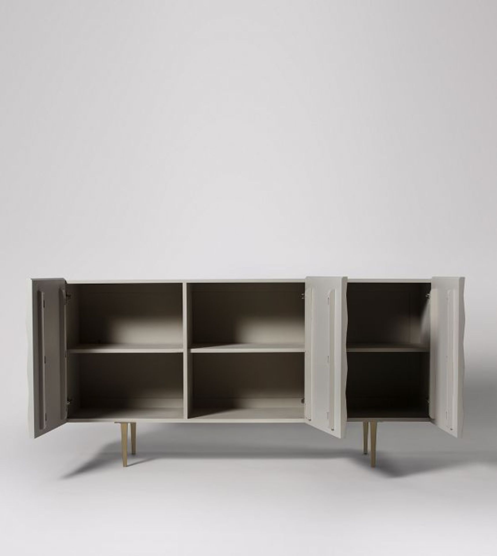 Swoon Chez Sideboard in Light Grey Parquetry and Brass RRP £649 - Image 2 of 7