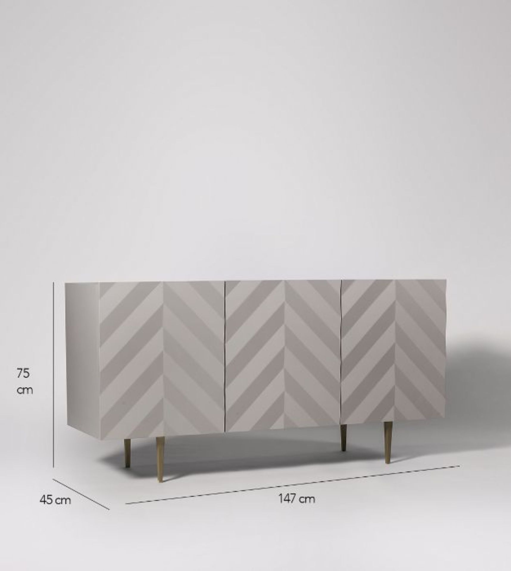 Swoon Chez Sideboard in Light Grey Parquetry and Brass RRP £649 - Image 4 of 7