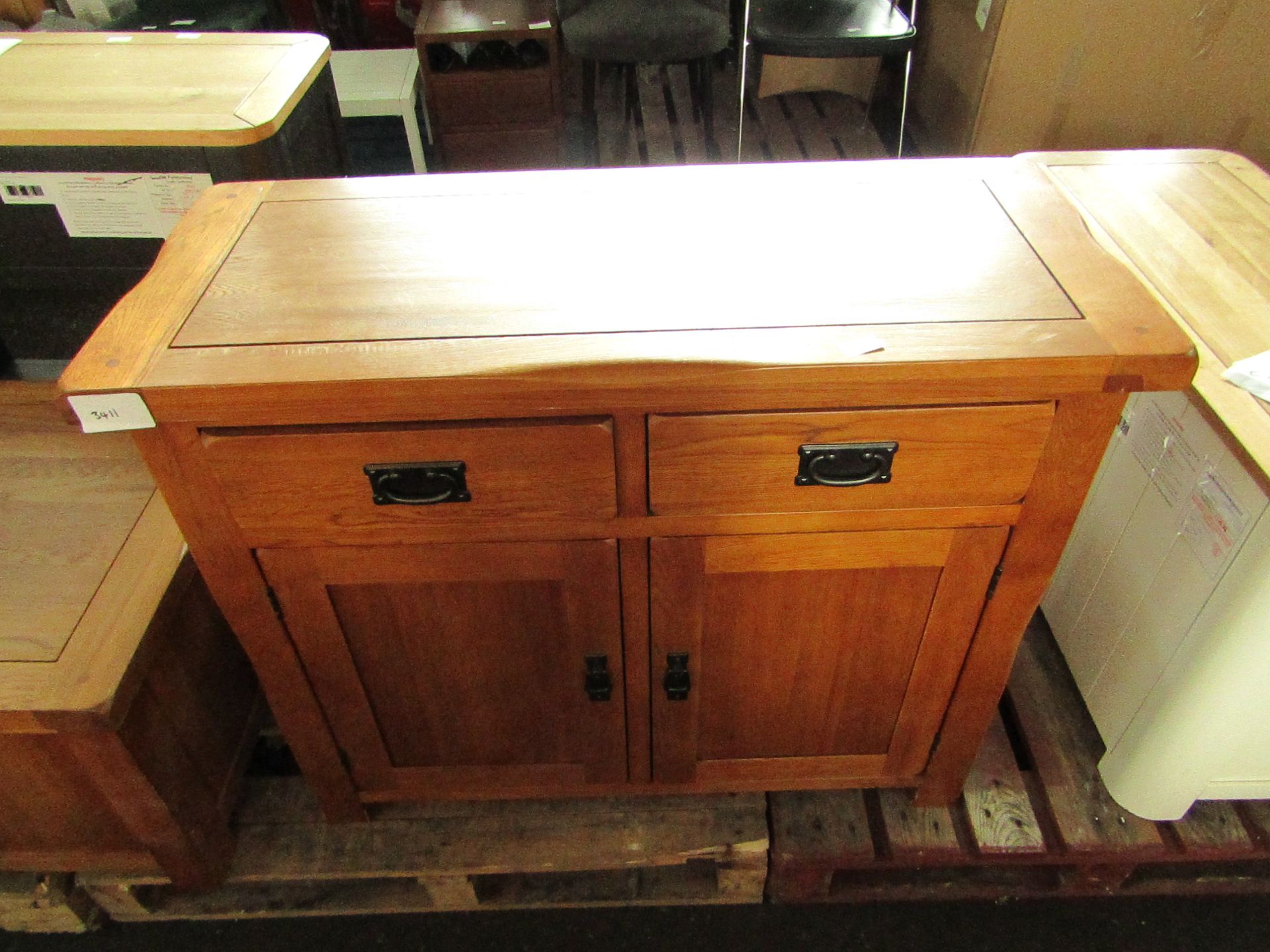 Oak Furnitureland Original Rustic Solid Oak Small Sideboard RRP Â£319.99 The Original Rustic Oak