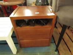 Heals Brunel Bedside Table Dark Wood, Has Feet However Has a Few Scuffs RRP Â£279.00 A solid bedside