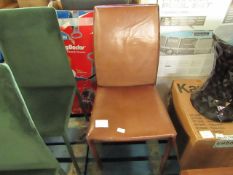 Heals Buffalo Side Chair Camel Leather DISC, Small Tear in the Leather RRP Â£299.00 A modern