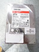 Toshiba PC P300 3TB hard drive, unchecked but has been professionally wiped