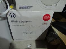 BT Whole Home AC2600 add on disc, powers on and boxed, we havent checked any further