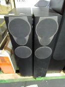 set of 2 Mission Mx3 Black Floorstanding speakers, has a few marks on the outer casing, PLU 307865