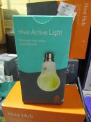 2x Hive active light bulb, boxed and unchecked