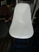 Heals Eames DSW Side Chair New Height 04 White 02 Golden Maple Base 05 Glides RRP Â£445.00