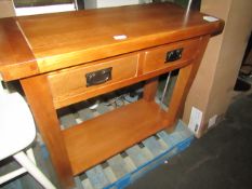 Oak Furnitureland Original Rustic Solid Oak Console Table RRP Â£274.99 This rustic console table