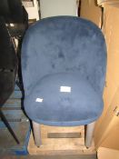 Heals Austen Dining Chair Plush Velvet Indigo Black Leg RRP Â£299.00 The curved profile of the