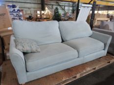 Oak Furnitureland Jasmine 3 Seater Sofa In Cosmo Fabric - Jade With Bamboo Aqua Scatters RRP ¶œ799.9