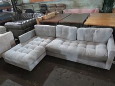 Swoon Landau Left Hand Corner Sofa in Cloud Crushed Velvet RRP £2499.00