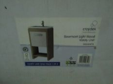 Croydex - Light brown wood Vanity Unit - Unused & Boxed.