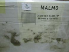 Malmo - Brilliant Chrome Designer Radiator - ( 800x1200mm ) - Unused & Boxed.