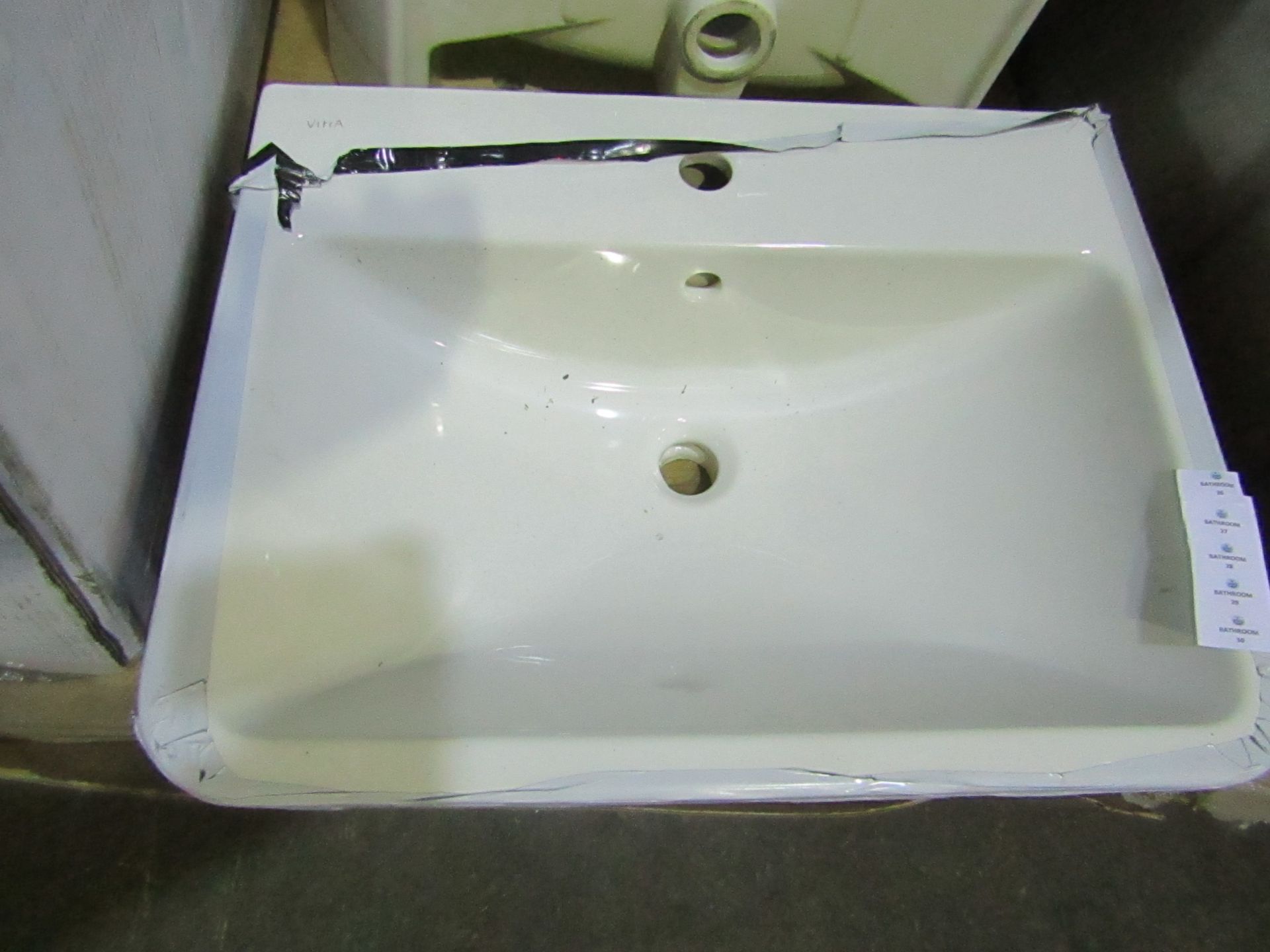 Vitra - Branded White Basin 600mm 1TH - Unused, No Packaging.