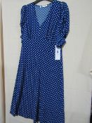 Heena Fashions Dress Blue With White Dots Size 12 New With Tags