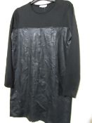 Eternal Dress Black With Faux Leather Front Panel Size 12 Unworn Sample