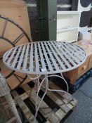 Oka Viticcio Metal Garden Table - Grey RRP Â£195.00 Grey metal garden table finished in distressed-