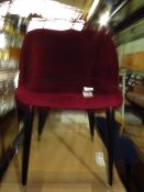 Heals Austen Dining Chair Plush Velvet Burgundy Black Leg RRP Â£299.00 Exclusive to Heal?s the