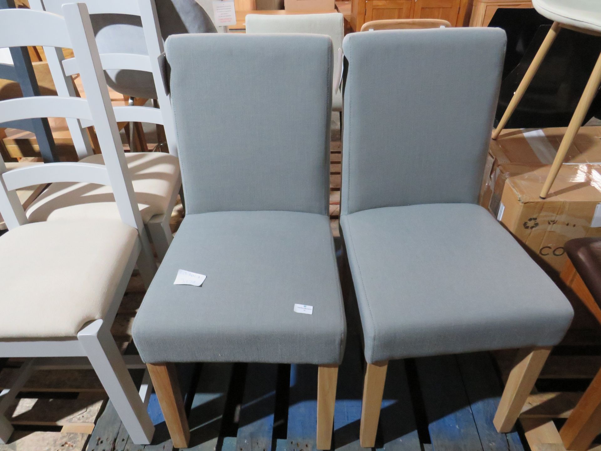 Cotswold Company Aster Grey Linen Straight Back Chair RRP Â£120.00 (PLT COT-APM-A-3179) Make sure