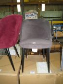 Heals Austen Dining Chair Plush Velvet Asphalt Black Leg RRP Â£299.00 Exclusive to Heal?s the Austen