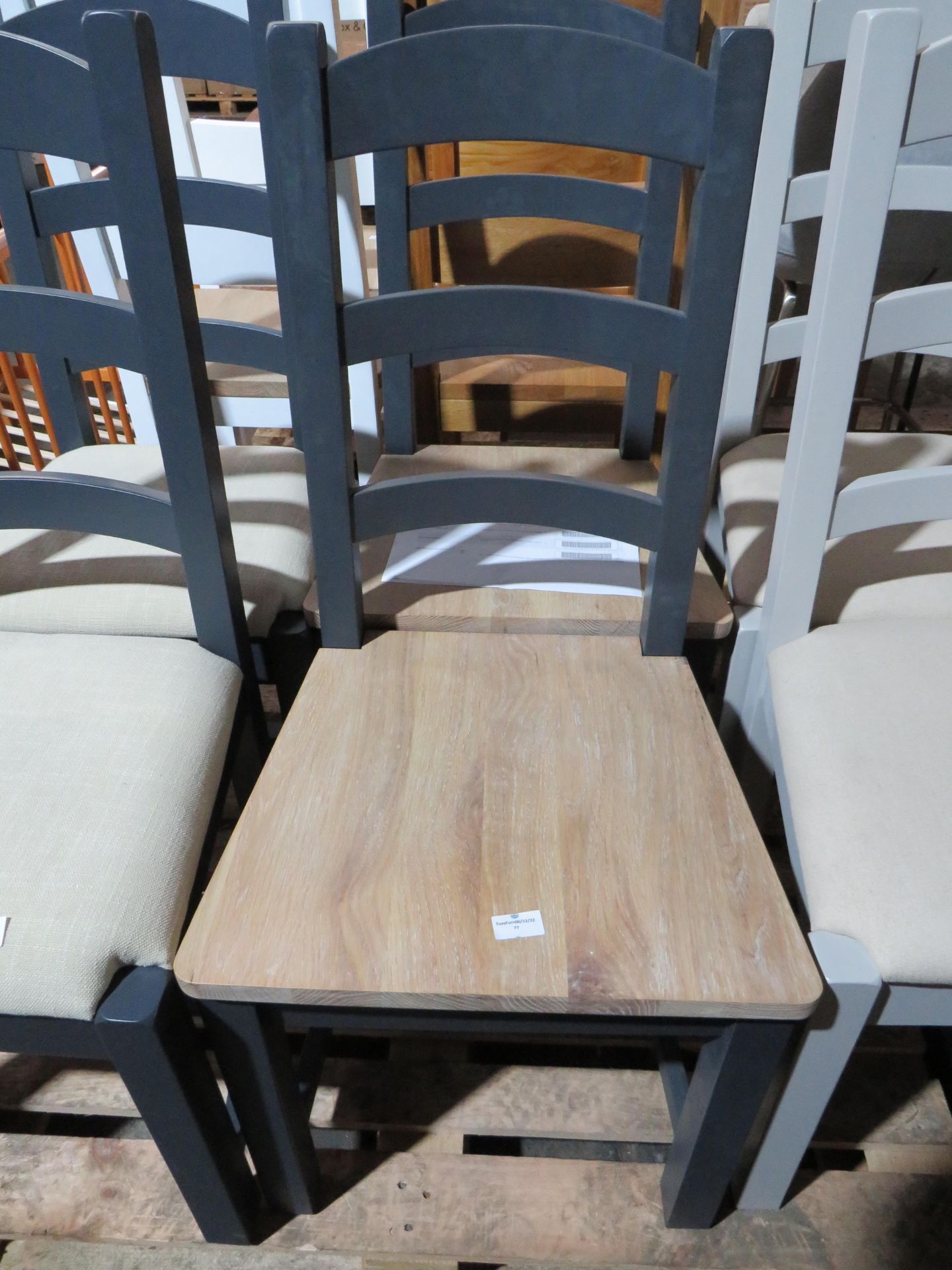 Cotswold Company Two Ellwood Charcoal Ladderback Dining Chairs RRP Â£145.00The sharp charcoal