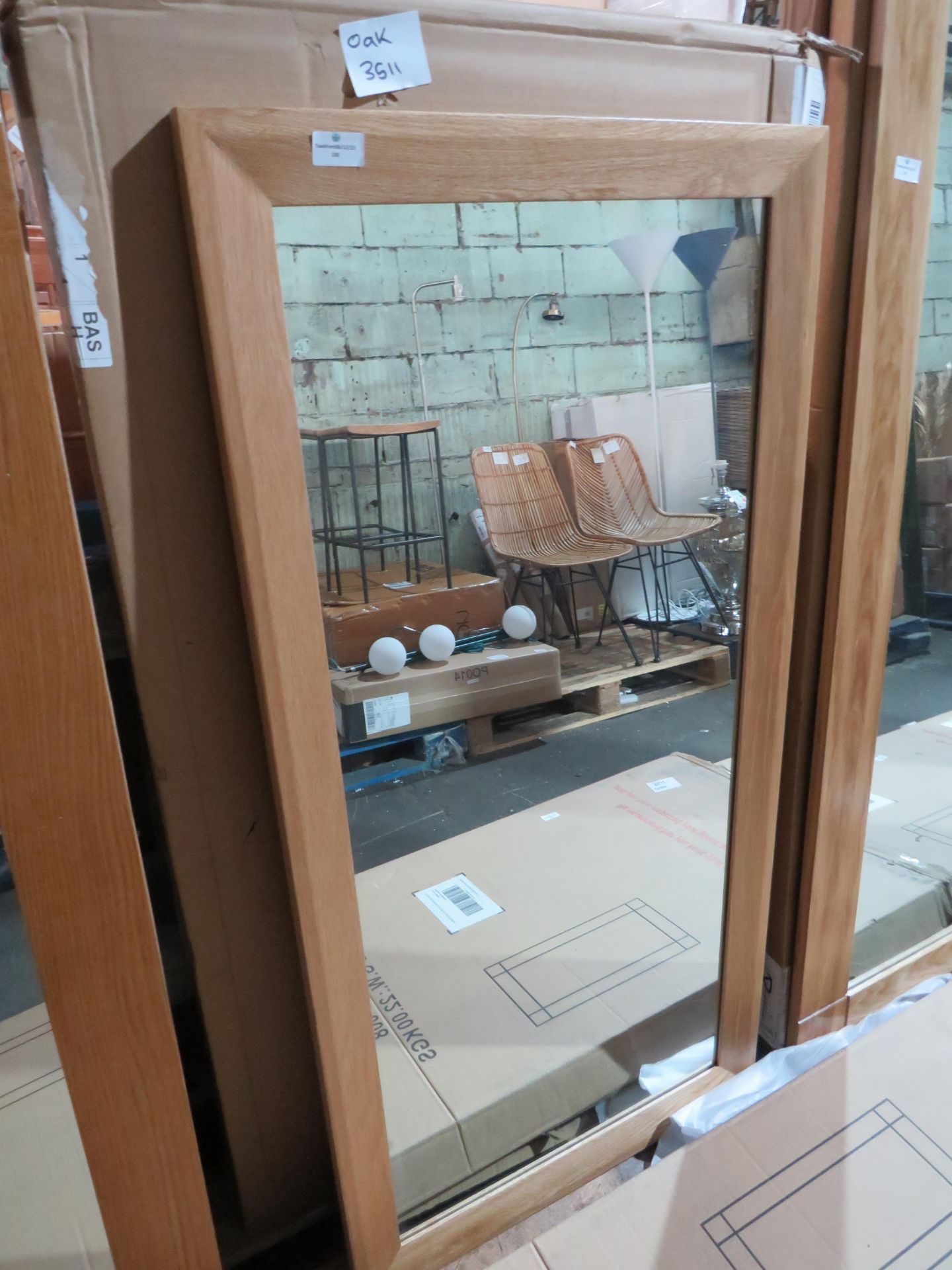 Oak Furnitureland Original Rustic Solid Oak 1200Mm X 600Mm Wall Mirror RRP Â£99.99 The finishing