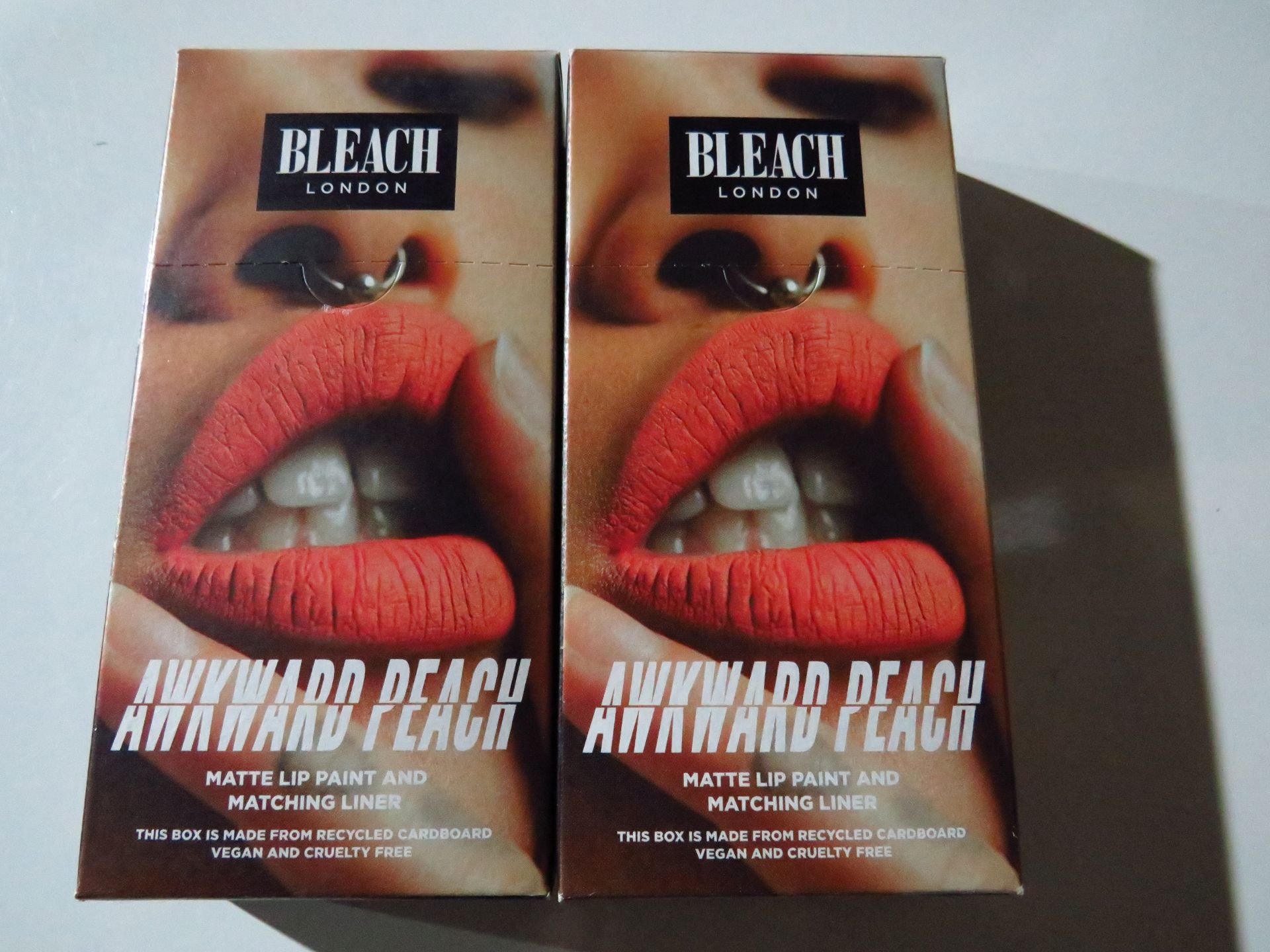 2x Bleach London - Awkward Peach Matte Lip Paint & Matching Liner - New & Boxed.