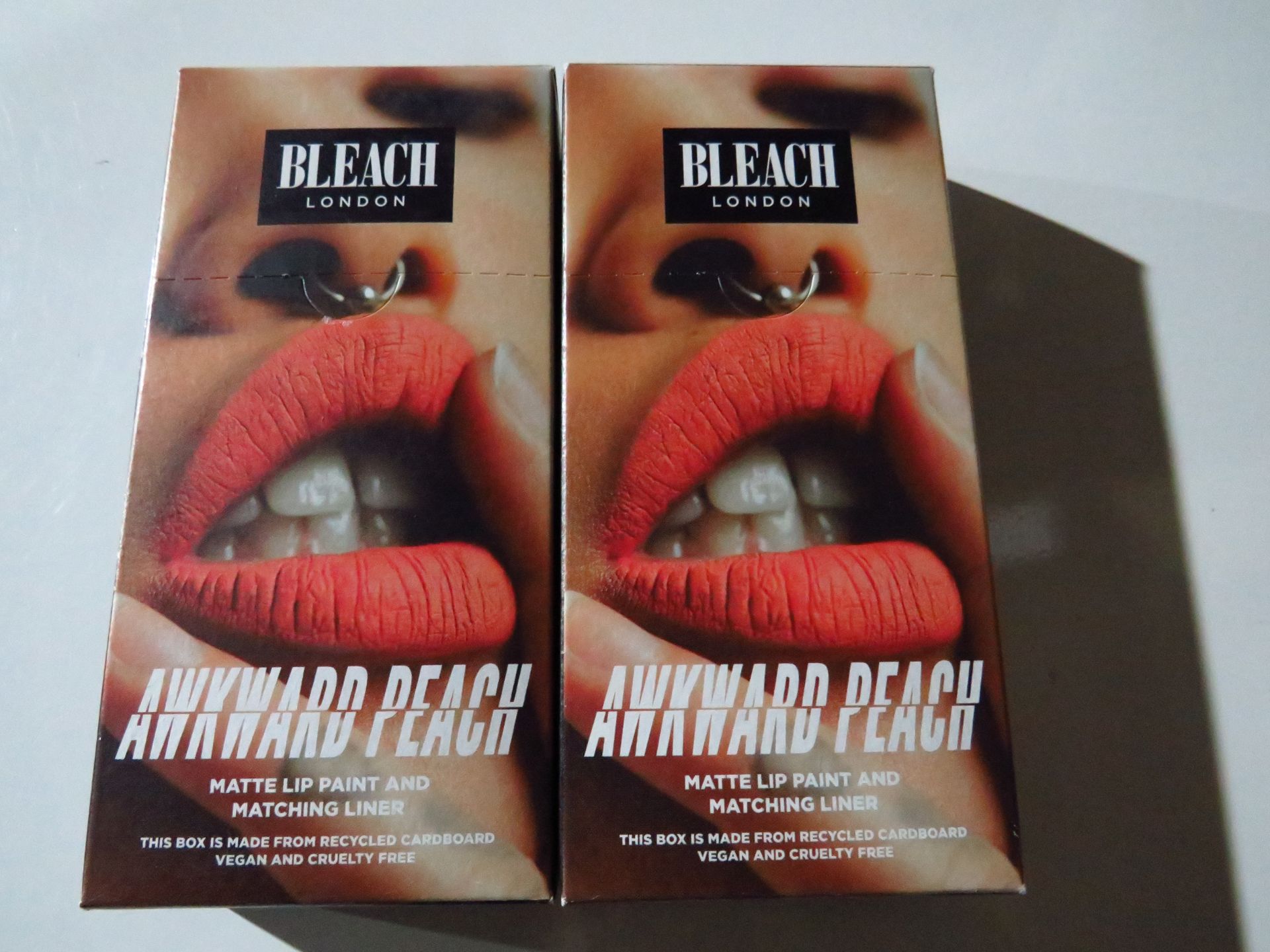 2x Bleach London - Awkward Peach Matte Lip Paint & Matching Liner - New & Boxed.