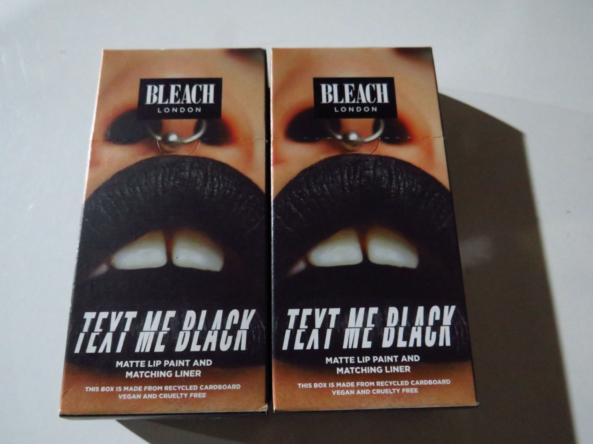 2x Bleach London - Text Me Black Matte Lip Paint & Matching Liner - New & Boxed.