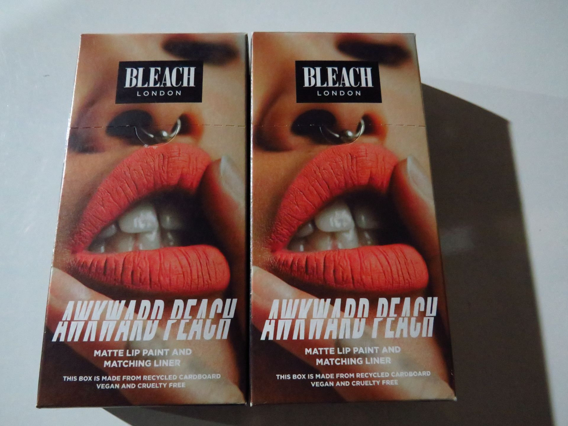 2x Bleach London - Awkward Peach Matte Lip Paint & Matching Liner - New & Boxed.