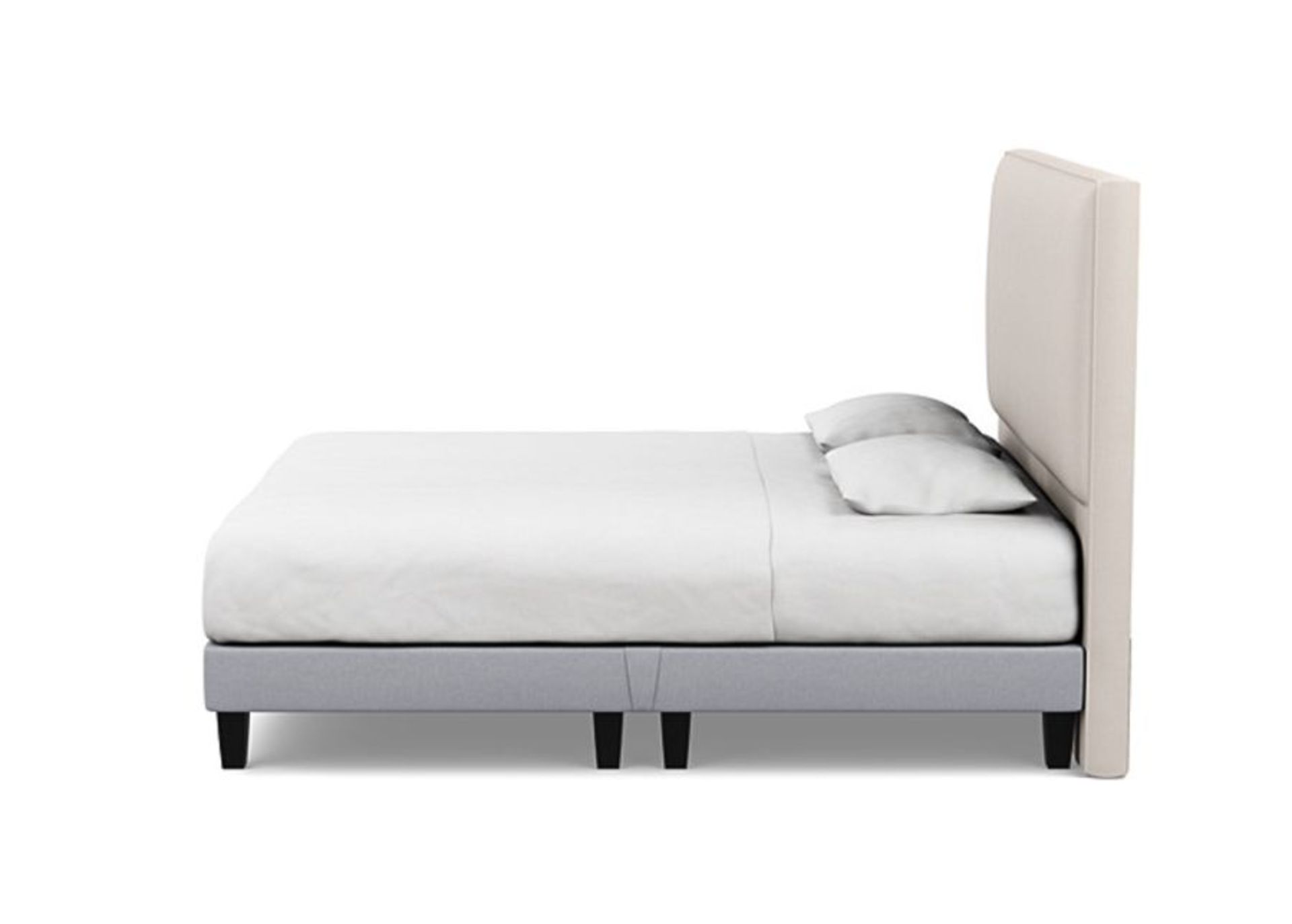 Heals Heal's Shallow Divan Super King Pewter and Cream Cotton Dark Solid Wood RRP ?1059.00 Heal's - Image 7 of 7