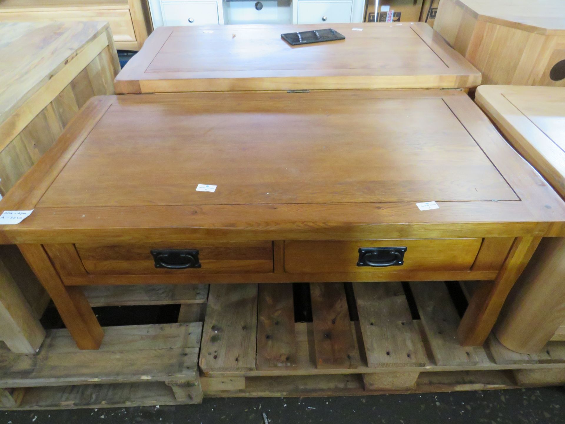 Oak Furniture land coffee table with 4 drawers, may have a few marks on it but overall good