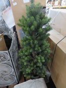 ox and Cox Pre Lit Potted Xmas tree, unchecked as needs 3 AA batteries, comes with original box