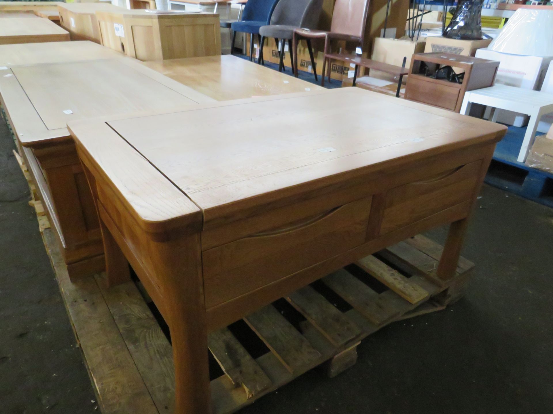 Oak Furniture land coffee table with 4 drawers, may have a few marks on it but overall good