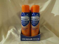 4x Microban - 24Hr Disfectant Spray With Citrus Scent - 400ml - New & Boxed.