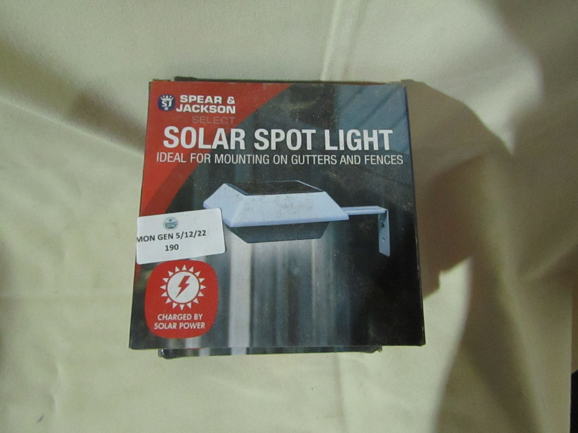 2x Spear & Jackson - Solar Powered Spot Light - Unchecked & Boxed.