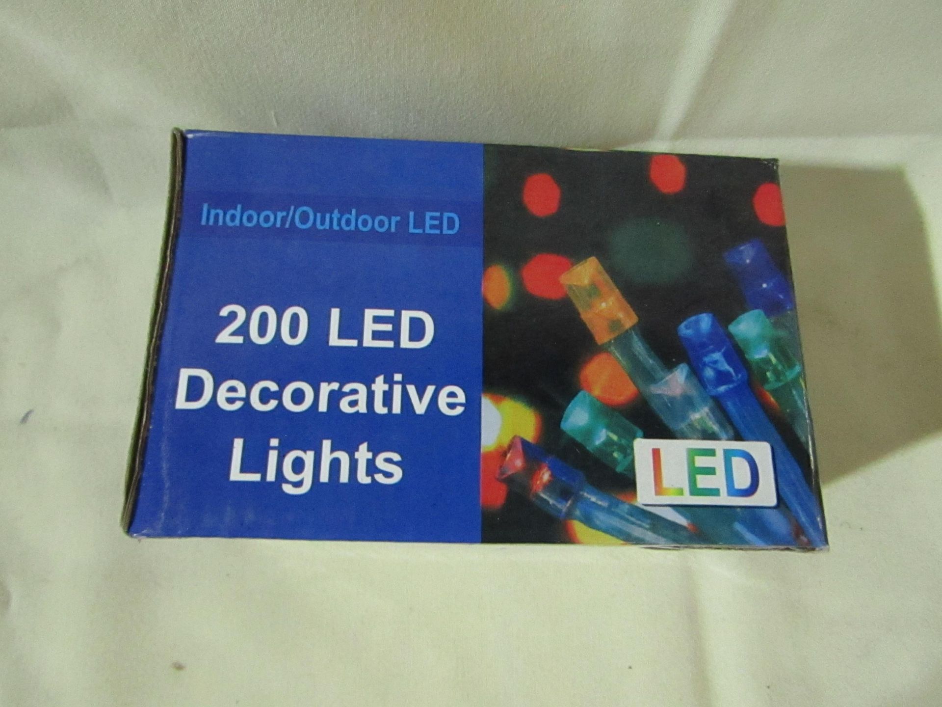 10x Unbranded - Set of 200 LED Lights Multi-Coloured - EU Plug - Unused & Boxed.