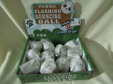 11x Panda - Flashing Bouncy Balls - Unused & Packaged.