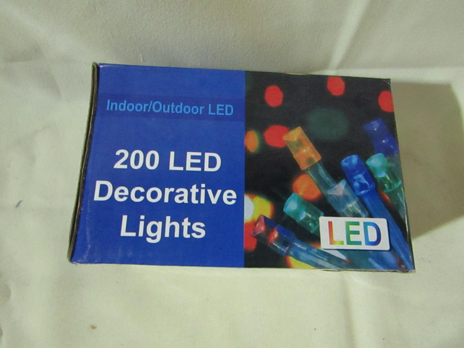 10x Unbranded - Set of 200 LED Lights Multi-Coloured - EU Plug - Unused & Boxed.