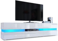Large TV Cabinet + LED Lights, new stock, High gloss Front Panels, Height : 45cm, Depth 40cm, Length