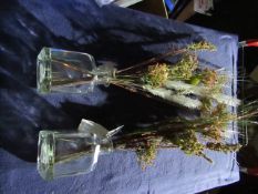 2x Glass Jar With Dried Flowers - Unused, No Packaging.