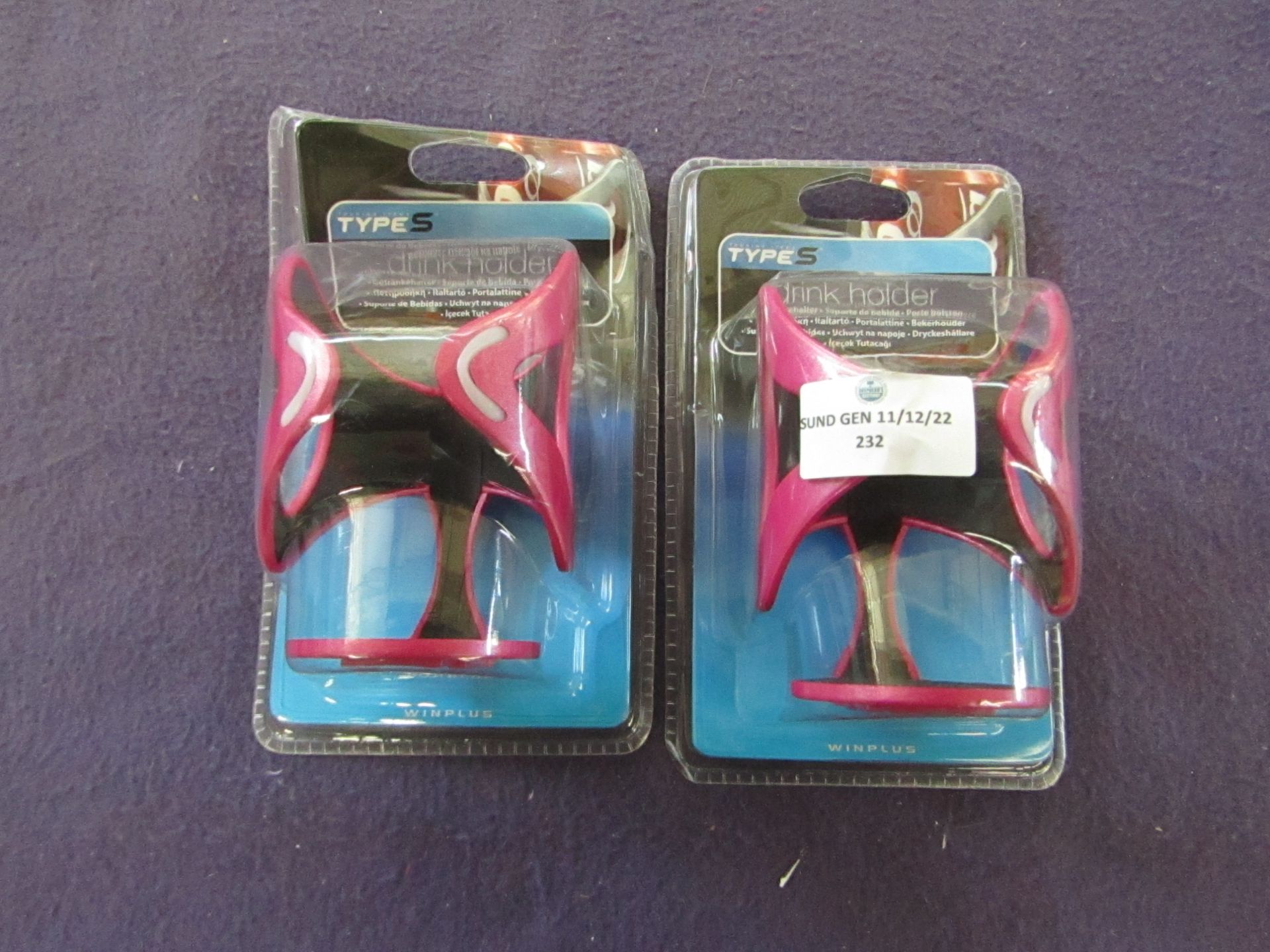 2x TypeS - Pink Drinks Holder - Unused & Packaged.