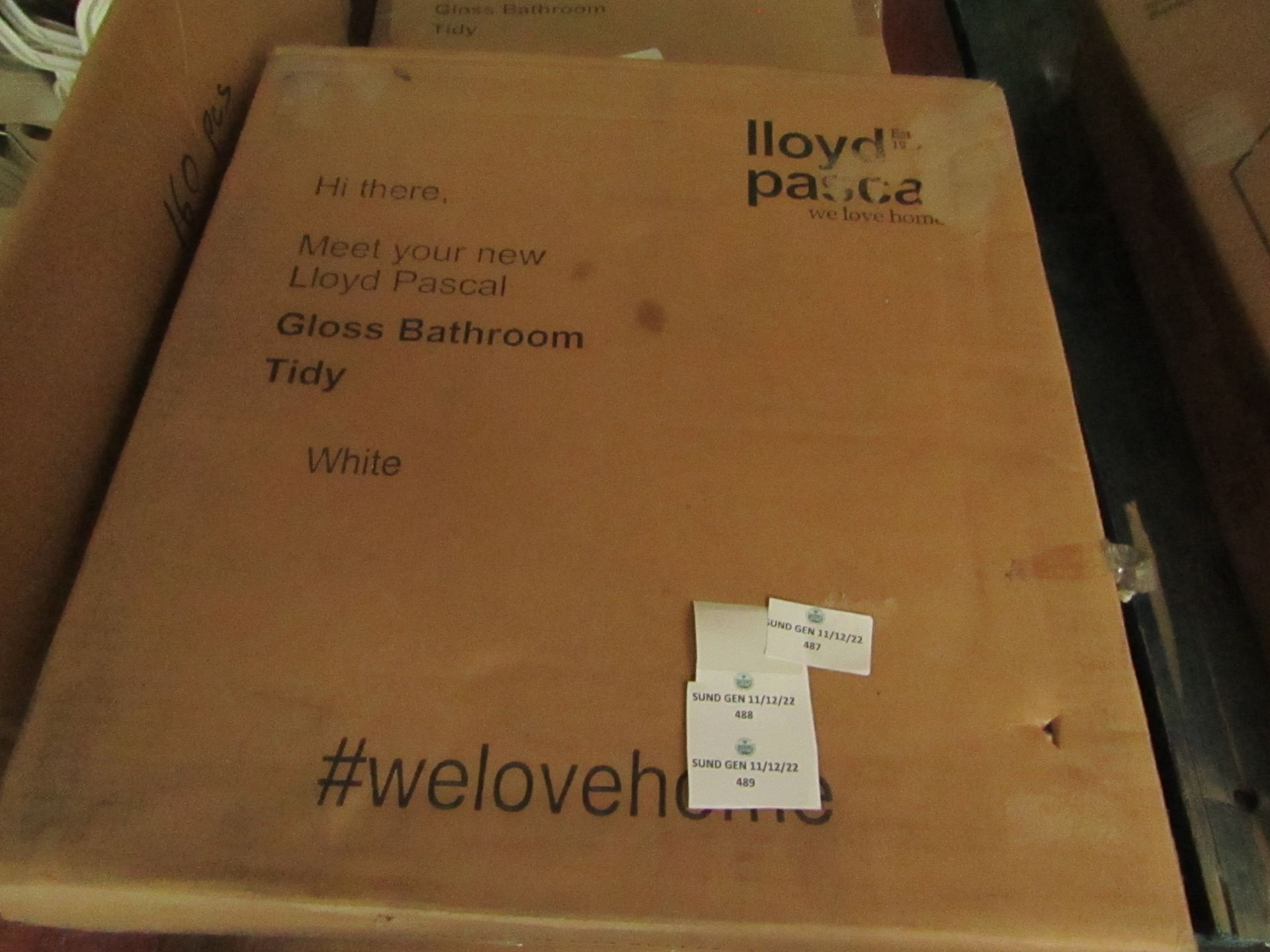 Lloyd Pascal - White Gloss Bathroom Tidy - Unchecked & Boxed. - Image 2 of 2