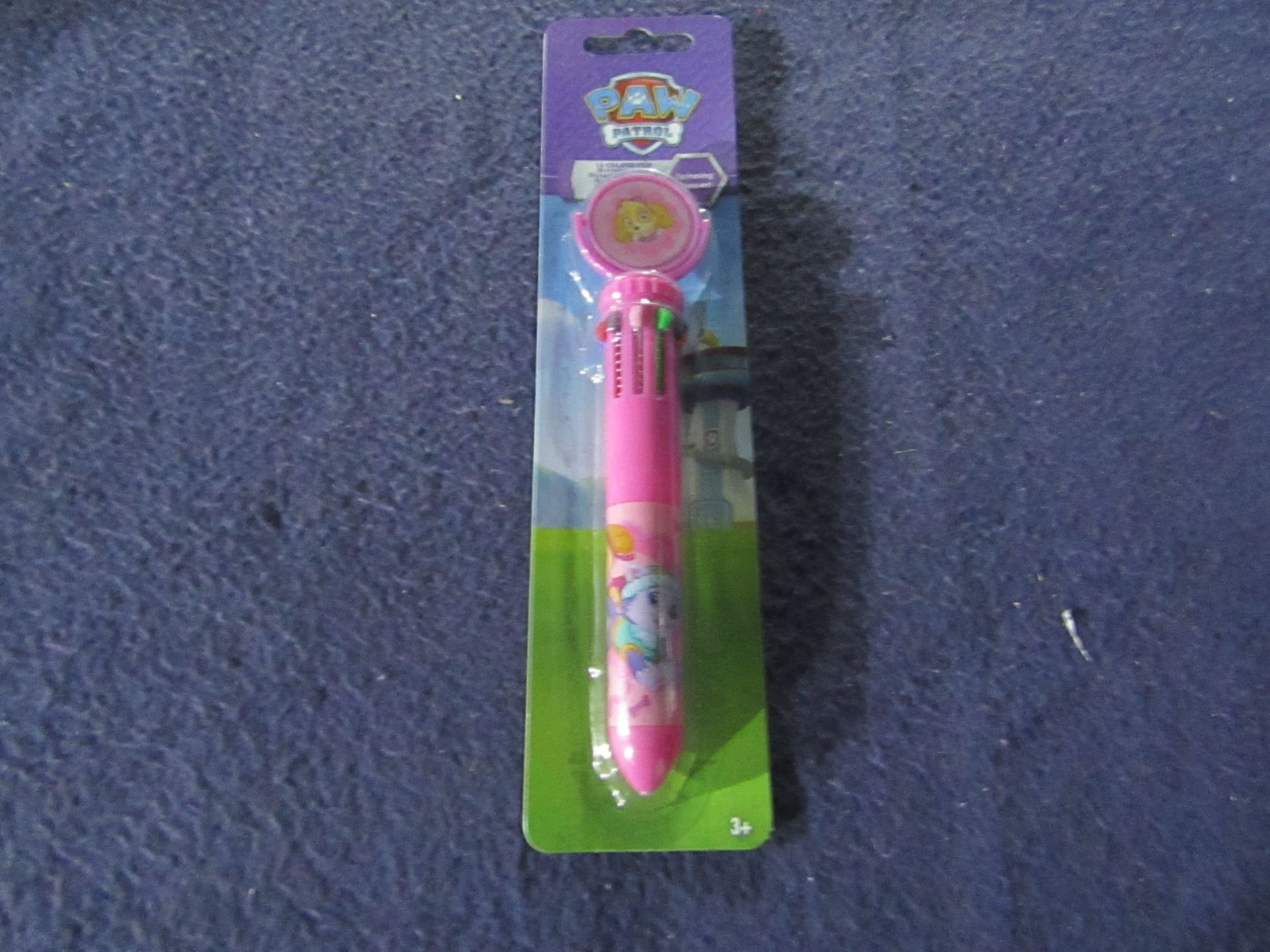 6x Paw Patrol - Skye Pink 10-Colour Spinning Top Pens - All New & Packaged.