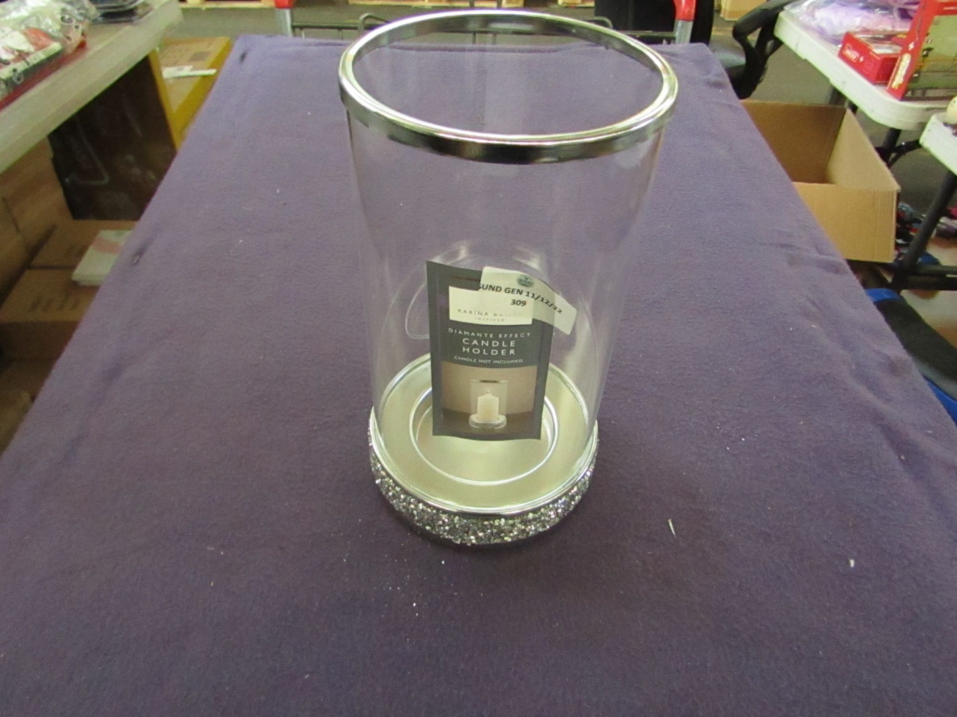 Karina Bailey - Diamante Effect Candle Holder - Unused, No Packaging.